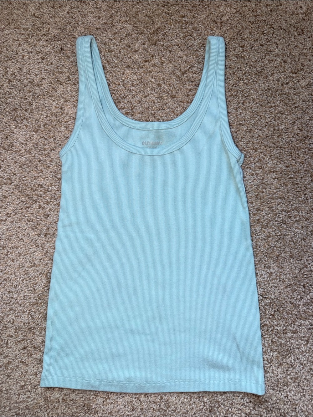 Old Navy Light Blue Ribbed Scoop Tank Top